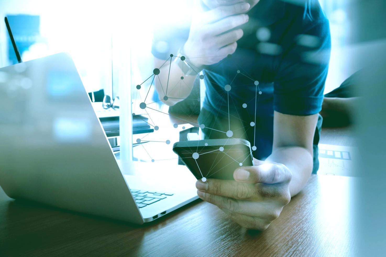 Team member analyzing search engine data